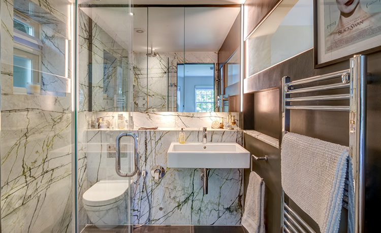 budget redecorate a bathroom with luxury marbles in your new property in barcelona